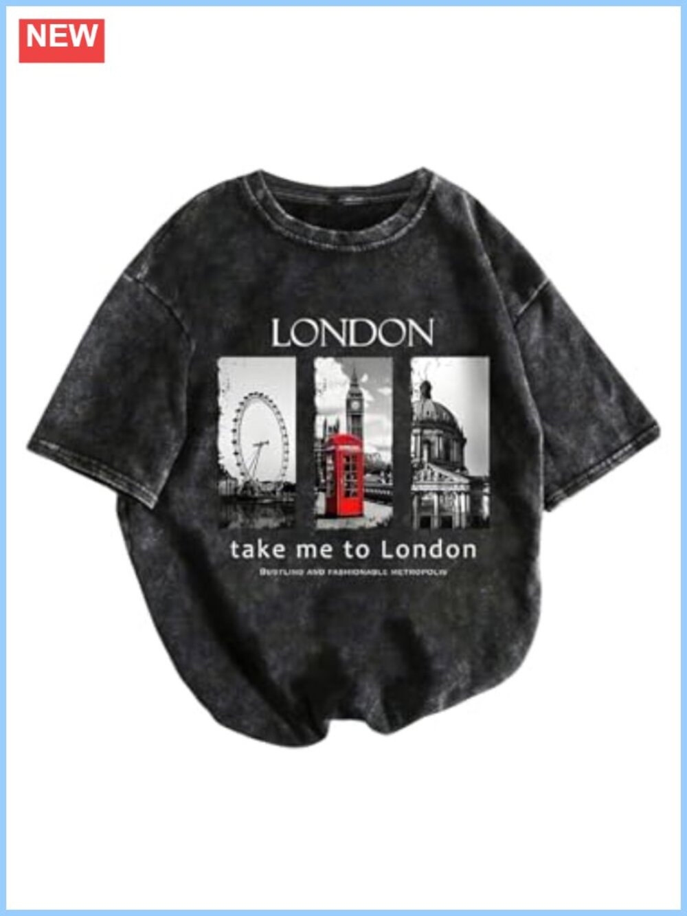 Oversized Acid Washed Graphic Crew Neck T-Shirt